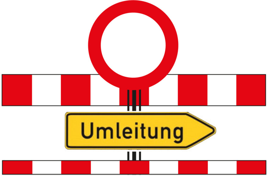 Umleitung Straßenarbeiten