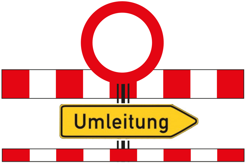 Umleitung Straßenarbeiten